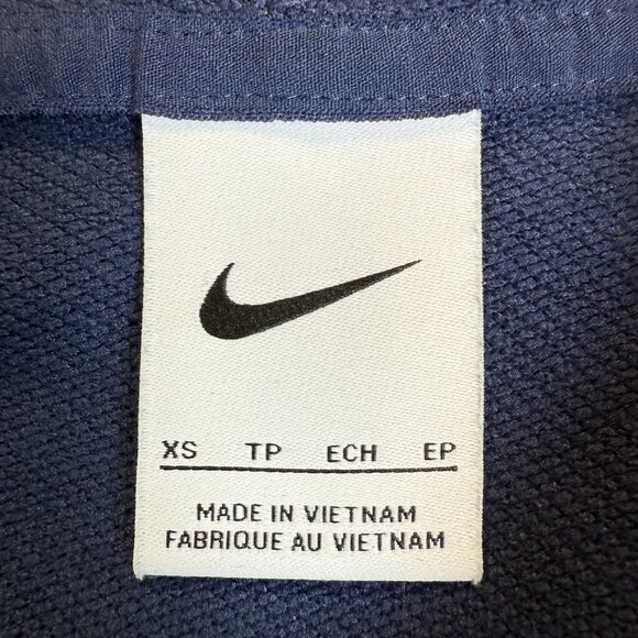 Nike DriFit Get Fit Hoodie Animal Print Pullover Cropped Women’s Sz XS Navy - Picture 4 of 11